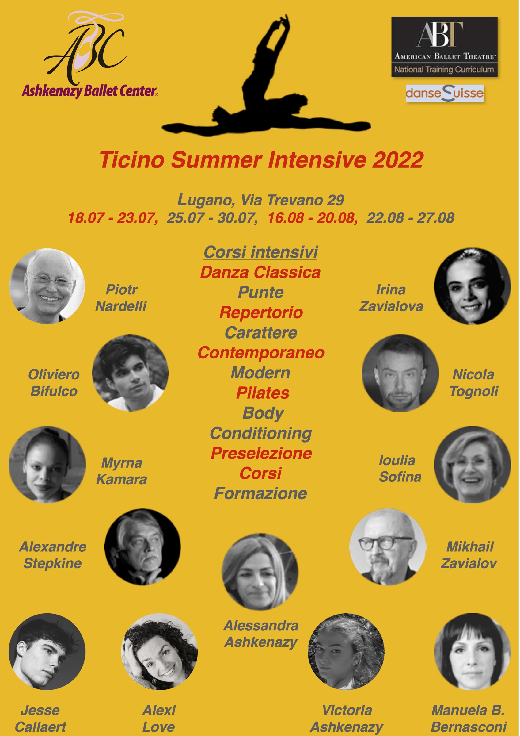 Annuncio originale della scuola: Ticino Summer Intensive 2022