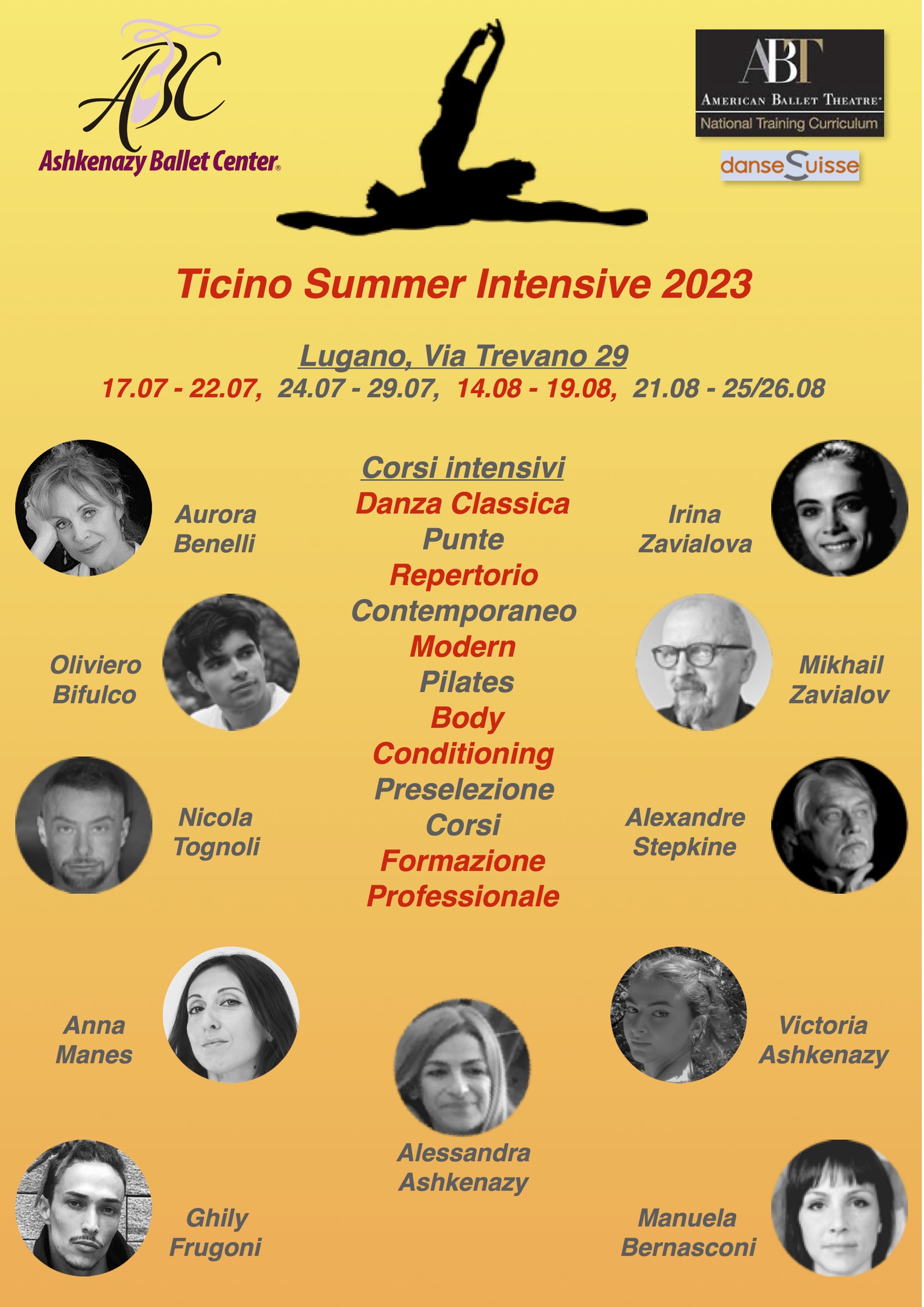 Annuncio originale della scuola: Ticino Summer Intensive 2023